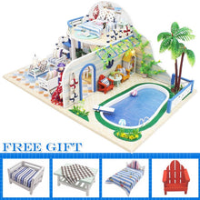 Load image into Gallery viewer, Cutebee DIY House Miniature with Furniture LED Music Dust Cover Model Building Blocks Toys for Children Casa De Boneca TD16